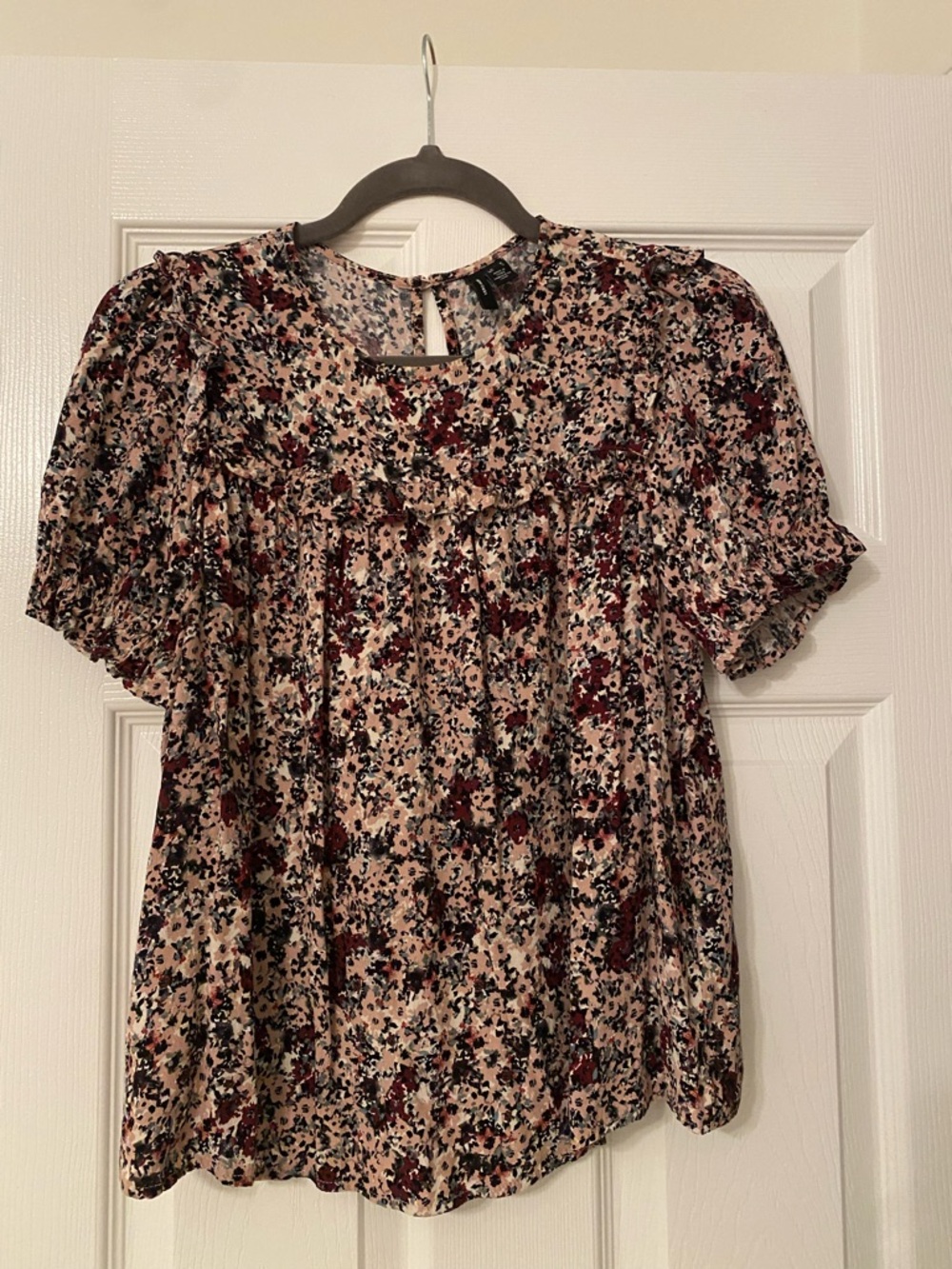 Vero Moda Pink Floral Puff-Sleeve Blouse